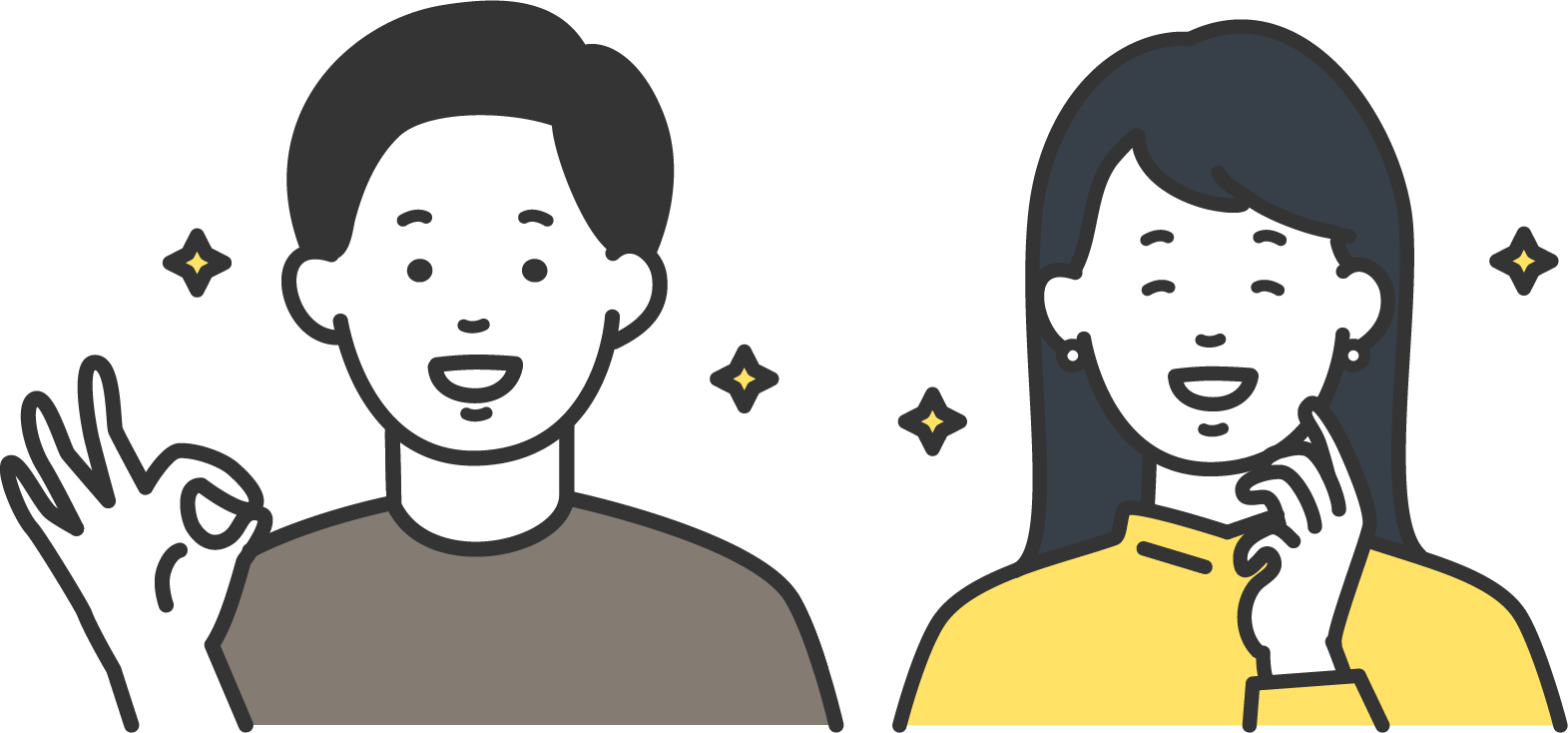 若い男性と女性